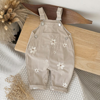 Bas quantité minimale de commande fleur broderie infantile bébé filles salopette en velours côtelé pantalons tenues