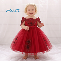 Robe de cérémonie pour enfants de style européen MQATZ, robe de mariée brodée de fleurs, robe de princesse pour enfants, robe de bal pour enfants