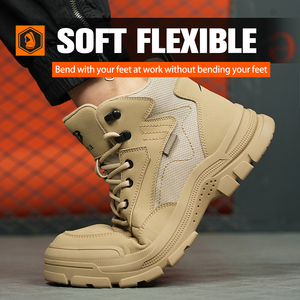 <b>Work</b> Safety <b>Shoes</b> <b>Men</b> Soft Soled Lightweight Breathable Steel Toe Cap Boots Anti Smashing Anti Stabbing Factory Use - Product Image 2