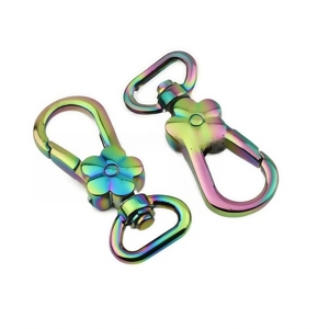 彩虹彩色锌合金龙虾爪卡钩旋转扳机夹手提包钱包卡环 - Product Image 5