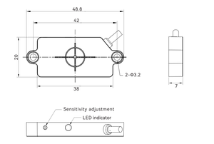 CQ07-10PO IP67 Capacitive Switch Proximity Sensors Flat <b>Blocks</b> <b>Mounting</b> Plastic Level Detection Factory Price CQ07-10PO CQ07-10P - Product Image 2