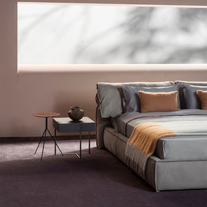 Marco de cama con orejas de <span class=keywords><strong>elefante</strong></span> de madera maciza de estilo minimalista, conjunto de muebles de dormitorio de tela mate de cuero, juego de cama de dormitorio Baxter personalizado - Product Image 4