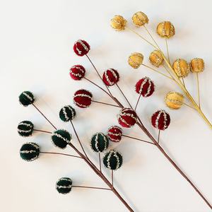 Décorations <span class=keywords><strong>de</strong></span> Noël artificielles <span class=keywords><strong>de</strong></span> haute qualité en forme <span class=keywords><strong>de</strong></span> fruits avec branches, utilisables pour les décorations d'arbre <span class=keywords><strong>de</strong></span> Noël, disponibles en couleurs personnalisées - Product Image 2