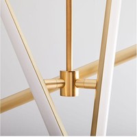 Suspension d'intérieur moderne de luxe, design géométrique créatif en acrylique et métal, hauteur réglable, pour chambre et salon, style artistique