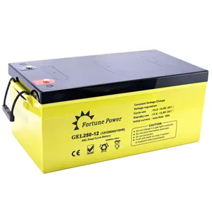 用于迪拜市场太阳能住宅系统的铅酸免维护型 12v 250Ah AGM 太阳能电池板电池