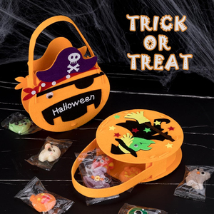 Kit <span class=keywords><strong>DIY</strong></span> pour sacs de bonbons d'Halloween : Créez vos propres sacs cadeaux en feutre pour enfants, idéal pour les fêtes d'Halloween - Product Image 3