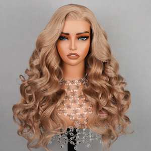 Sans colle Highlight 5x6/13*4 cheveux brésiliens Lace Front Long Body Wave perruque Honey Blonde Body Wave Lace Front perruque 13x4 P4/27 - Product Image 1