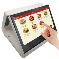Système de point de vente intelligent à reconnaissance faciale, terminal de caisse à double écran tactile 11,6/12,1 pouces, lecture de codes NFC et QR pour restaurants