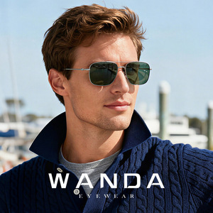 Wanda Pilot <b>Sunglasses</b> S19205 Full Rim Rectangle UV400 Anti <b>Reflective</b> Men Driving - Product Image 1