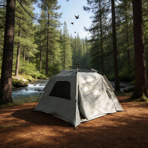 可定制的便携式户外单人卧室六角形帐篷全套套装。 牛津布厚实露营帐篷 5-6人用 四季通用 - Product Image 2