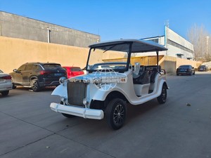 Voiture électrique vintage bleue 8 places, chariot de golf classique rétro pour zone touristique - Product Image 4