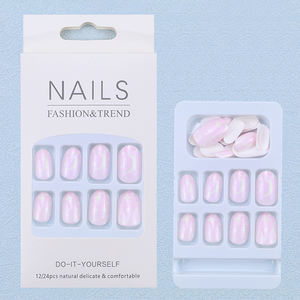 VV <span class=keywords><strong>Mei</strong></span> Jia Er ปลายเล็บปลอมสำหรับตกแต่ง,ปลายเล็บมันวาว24ชิ้นสีพื้นแบบปรับแต่งเองได้ - Product Image 2