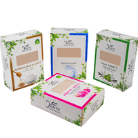 Emballage personnalisé en carton transparent pour savon liquide, présentoir découpé en carton naturel, MOQ 500 pièces