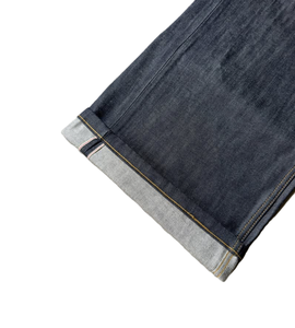 <span class=keywords><strong>Jeans</strong></span> da <span class=keywords><strong>Uomo</strong></span> in Denim Grezzo di Cotone, Indigo Non Lavato, <span class=keywords><strong>Gamba</strong></span> <span class=keywords><strong>Larga</strong></span>, Chiusura a Bottoni, Stile Baggy Streetwear Vintage - Product Image 4