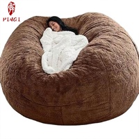 Promotion Fauteuil pouf inclinable en tissu EPP, grand canapé-lit rond, grand canapé, fauteuils poufs géants