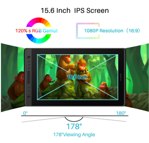 La batería-gratis <span class=keywords><strong>Kamvas</strong></span> pro16 <span class=keywords><strong>Huion</strong></span> 120% sRGB 8192 niveles de presión 266PPS digital pluma dibujo de la tableta gráfica monitor - Product Image 4