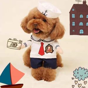 Popular TikTok summer <b>cat</b> and sailor outfits, funny and quirky pet spring and autumn dog <b>clothes</b> - Product Image 2