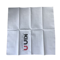 Fabricants de haute qualité, serviettes de restaurant personnalisées blanches 400mm x 400mm, serviettes de table en papier 1/4 fois