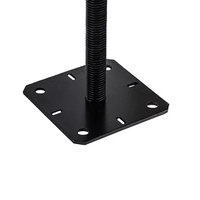 Support de poteau de pergola réglable en acier galvanisé robuste noir, enduit de poudre, étanche
