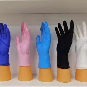 Powder Latex Free Textured Exam Nitrile Pink Disposable Gloves for Household - Product Image 1