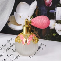 Flacon pulvérisateur de parfum rechargeable en verre vide de 50 ml, modèle papillon métallique breveté, avec pompe, pour huile, attar, type 'Air Ball' 59804