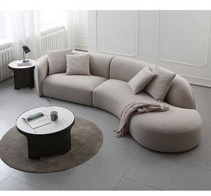 Sofás Cómodos de Terciopelo de Estilo Moderno y Juvenil, Diseño Curvo Único para Sala de Estar de Lujo, Muebles para el Hogar - Product Image 4