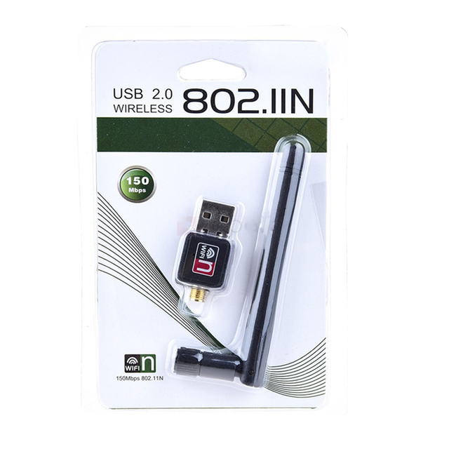 150Mbps 2db Mini USB WiFi Adapter 8188 802.11 B/g/n Wireless Network Card LAN Wi-Fi Receiver Dongle Antenna for Server Desktops