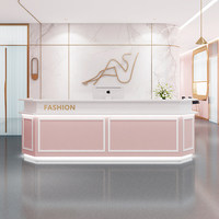 Comptoir d'accueil moderne et minimaliste pour salons de beauté, magasins de vêtements, établissements d'enseignement ; Finition peinture cuite de luxe léger