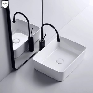 Cupc blanc brillant forme rectangulaire top vente <span class=keywords><strong>wc</strong></span> comptoir bassin sanitaire salle de bain table haut surface lisse lavabo - Product Image 2