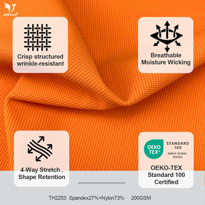 Tessuto in Nylon Spandex Testurizzato con Effetto Rinfrescante Istantaneo 200g Traspirante ad Asciugatura Rapida per Polo Sportive e Top Sportivi - Product Image 2