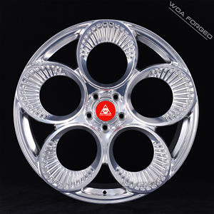 Jantes en alliage forgé monobloc, design trèfle à quatre feuilles, finition chromée argentée brillante, polies, 6061-t6, pour <span class=keywords><strong>Alfa</strong></span> <span class=keywords><strong>Romeo</strong></span> Lamborghini - Product Image 5