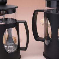 Cafetière à piston en verre borosilicate à double paroi isolée, résistante à la chaleur, écologique, 1 litre, pour café et thé