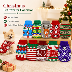 Dog Sweater <b>Knitted</b> Warm Pet Apparel Reindeer Snowflake <b>Pattern</b> Holiday Outfit <b>for</b> Small Dogs Winter Wholesale - Product Image 1