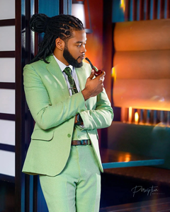 Abiti da uomo verdi <span class=keywords><strong>su</strong></span> <span class=keywords><strong>misura</strong></span> per smoking da sposa pantaloni con risvolto a punta per uomo bel vestito formale da ballo per uomo 2 pezzi - Product Image 2