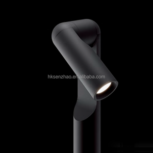 Lampadaire LED de jardin SENZHAO, poteau vertical incurvé, tête simple, étanche IP65, en aluminium, pour cour, allée, pelouse - Product Image 1