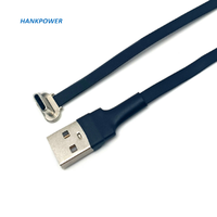 Cable USB C Plano y Delgado para FPV, Cable Flexible de Ángulo Recto Tipo C a USB A