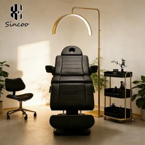 Manufacturer Modern Black Electric Beauty Salon Massage Table Hydraulic Reclinable Spa Lash <b>Beds</b> 4 Motors Facial Beauty <b>Bed</b> - Product Image 3