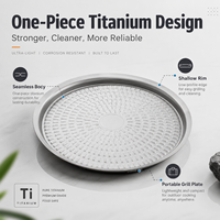 FHH Reine Titan Antihaft-Grillplatte GR1 Ultraleicht Tragbarer BBQ Outdoor-Grill Kundenspezifische OEM Großhandel