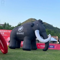 Mamouth Gonflable Géant Réaliste, Éléphant Préhistorique à Dents de Cacatéas, Accessoire pour Événement Muséal/Activation de Marque/Promotion en Centre Commercial