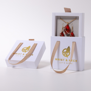 Hot Sale Recyclable Drawer Style Jewelry <b>Box</b> with Ribbon Handle Custom Logo <b>Gift</b> Packaging for All Jewelry - Product Image 3