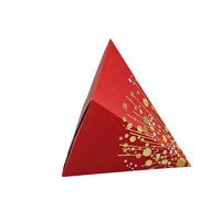 Individuelle Logo-Pyramiden-Geschenkbox Dreieckige Papierbox mit Glitzer-Goldfolie Magnetverschluss für Weihnachten, Feiertage, Hochzeiten, Gastgeschenke und Süßigkeiten