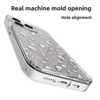 Coque antichoc magnétique transparente 2-en-1 en TPU+PC pressée à chaud avec plaque arrière amovible, protection intégrale DIY pour iPhone 14 Plus et 13 Pro