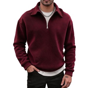 Men <strong>Half</strong> Zip Fleece Sweatshirt Casual Long Sleeve Autumn Winter Fleece Pullover <strong>Jacket</strong> Tops - Product Image 5
