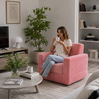 Canapé simple inclinable carré peu encombrant avec rangement, design ergonomique doux pour la peau, idéal pour les petites pièces