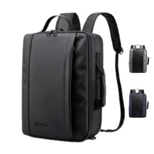 Logotipo personalizado multifunción impermeable PU poliéster portátil <span class=keywords><strong>mochila</strong></span> de viaje de negocios cierre de cremallera diseño elegante cojín de aire - Product Image 1