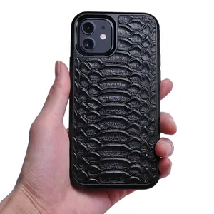 Nhà Máy Custom Made Luxury Python Case Cho iPhone 12 Pro Snakeskin Nổi Chính Hãng Da Điện Thoại Bìa Cho Iphone 11 Max