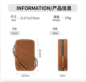 Ando <b>Bag</b> Leather Electronics Organizer Travel <b>Tech</b> Pouch Cable Charger Storage <b>Bag</b> with Detachable Wrist Strap - Product Image 2
