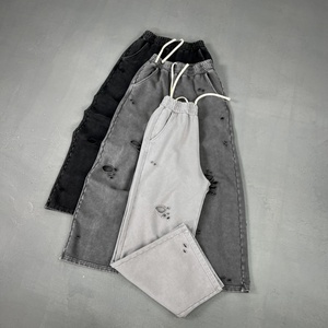 Pantalon baggy vintage streetwear pour homme, taille mi-haute, brodé, coupe large, 100 % coton, respirant, séchage rapide, collection automne - Product Image 2