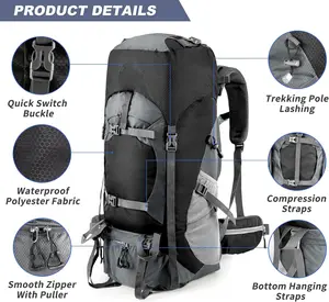 NPOT 40L 70L 90L wasserdichter Wanderer-Rucksack großer Wanderer-Rucksack, Jagd-Camping-Rucksack Herren Outdoor-Sport-Rucksäcke