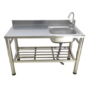 Évier double moderne en acier inoxydable, résistant à la rouille, facile à nettoyer, pour lavabo de salle de bain, hôtel, restaurant, stations de nettoyage de cuisine - Product Image 4